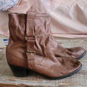 Brown Western Ankle Boots